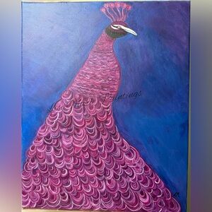 Peacock Acrylic Painting Original on Canvas